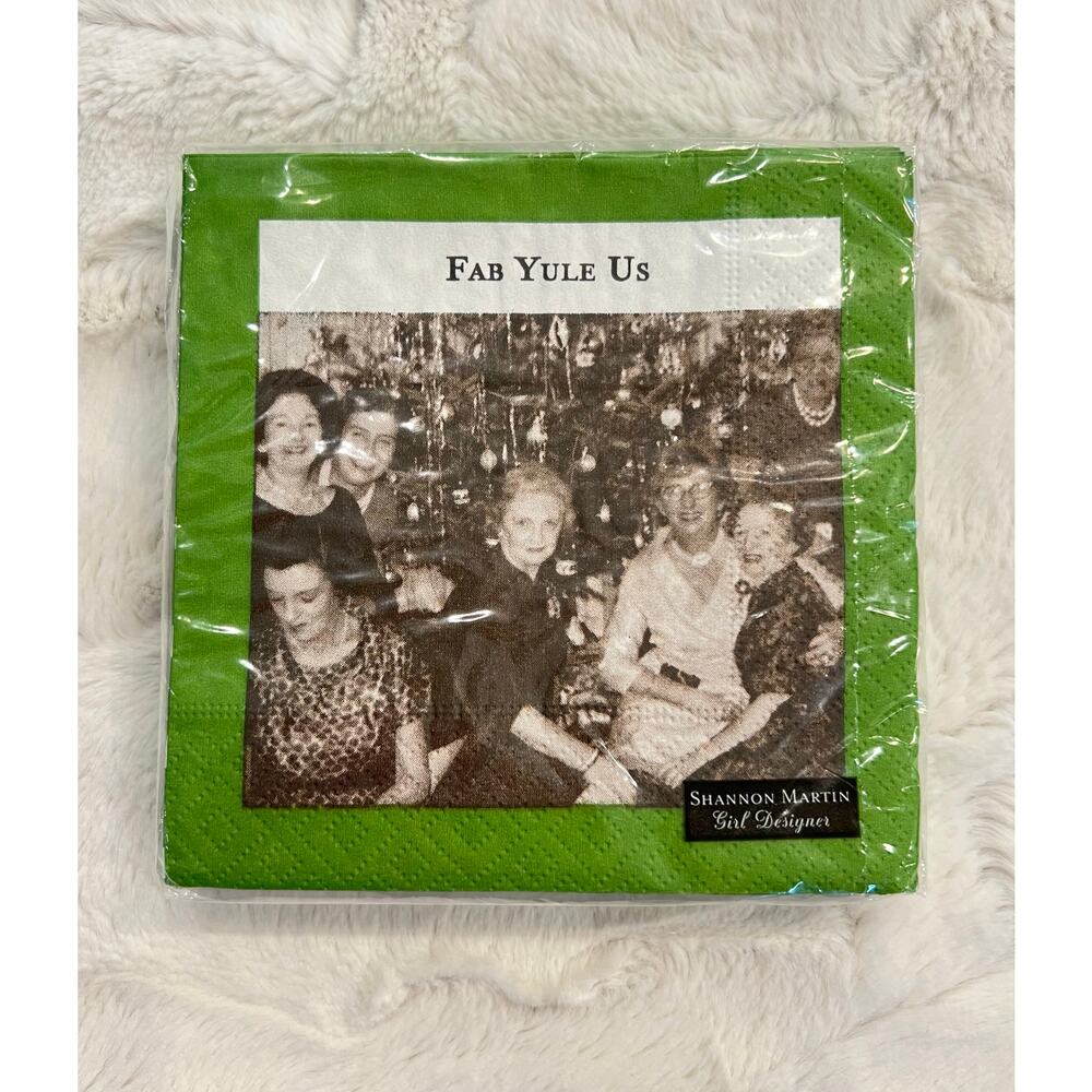 New Shannon Martin Cocktail Napkins FAB YULE US Holiday Party Girl Women's Night